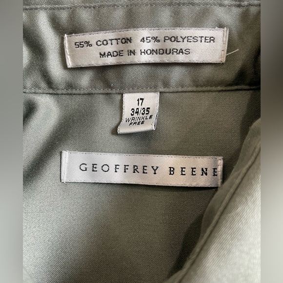 Men's Geoffrey Beene Grey Dress Shirt wrinkle free 17 - Picture 3 of 3